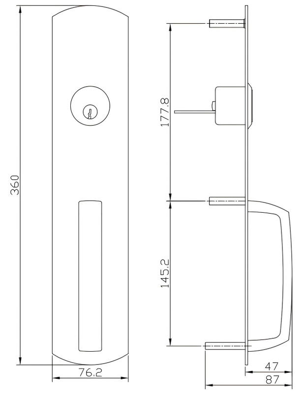 KEYMAN Pull And Thumbpiece Trim With Cylinder – Easy Install