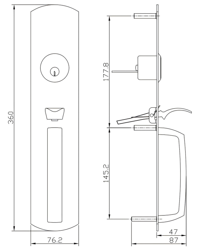 KEYMAN Pull And Thumbpiece Trim Ergonomic Pull Handle Storeroom (Thumbpiece Active)