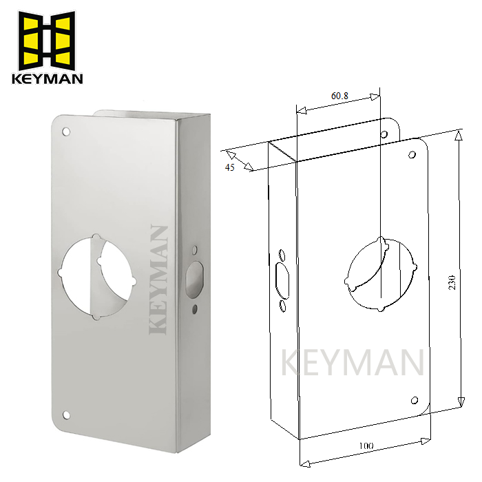 Door Reinforcer Plate for Lock Hinge Protection Fits Standard Doors