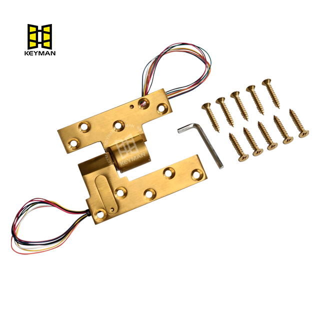 Golden Electric Pivot Hinge 180 Degree Automatic Rotation Heavy Duty Hinge