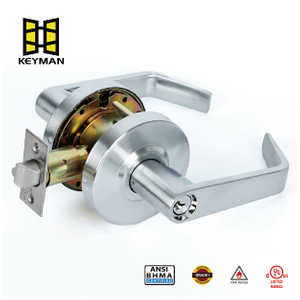 KEYMAN Storeroom Door Handle Heavy Duty Grade 2 Commercial Door Locks, Non-Handing, UL 3 Hour Fire Rated Storeroom Lock
