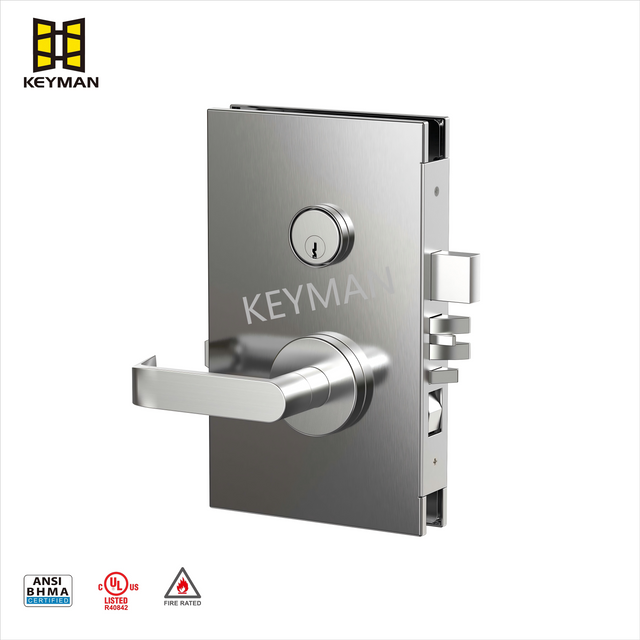 Ansi UL Glass Door Mortise Lock With Patch For Residential And Commercial Applications