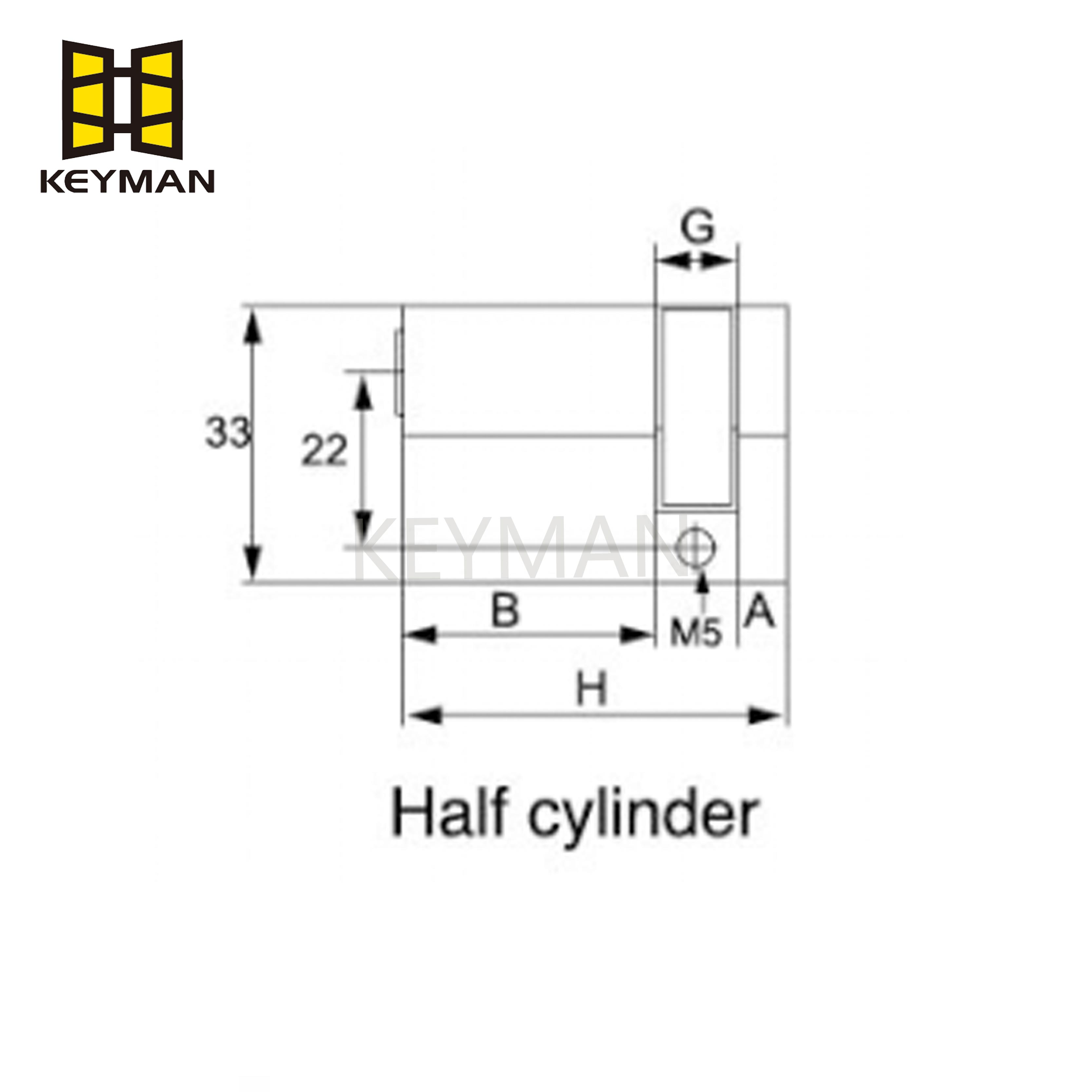 Brass Night Natch Lock Half Cylinder with Key