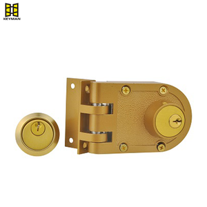 Jimmy Proof Double Brass Cylinder Rim Night Latch Lock Key Unlock Way Anti-Theft Style Deadbolt Lock J2662