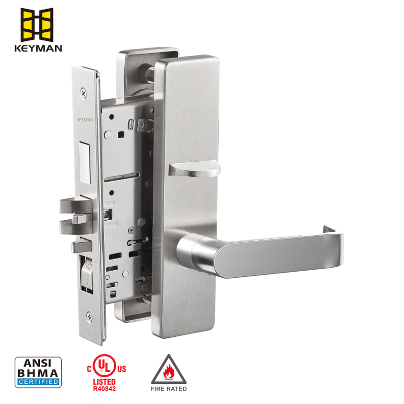 High Quality Stainless Steel Fire Rated ANSI Mortise Door Lock Set for Apartment