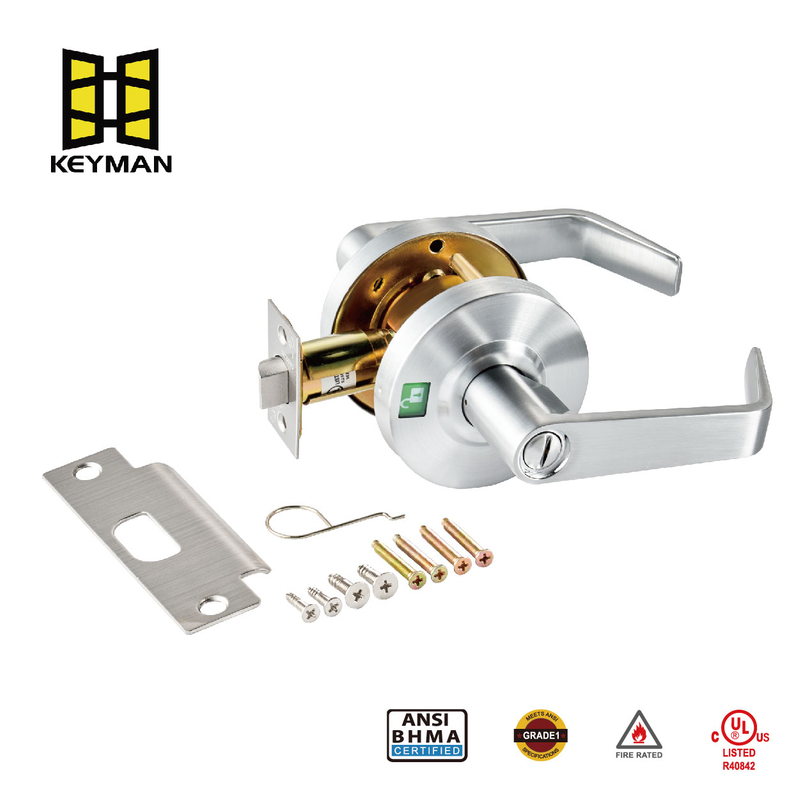 KEYMAN Commercial Door Lock Durable And Certified for High Traffic Use Ideal for Commercial Bathroom Doors, Occupied Indicator, Privacy Lock