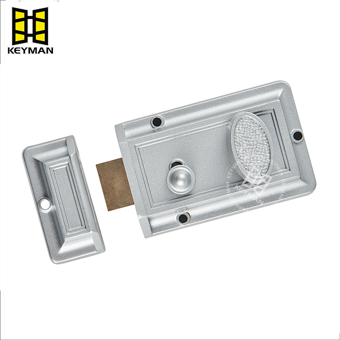 Jimmy Proof Night Latch for Front Door Silvery Gold Black Color with Latch Bolt R3564