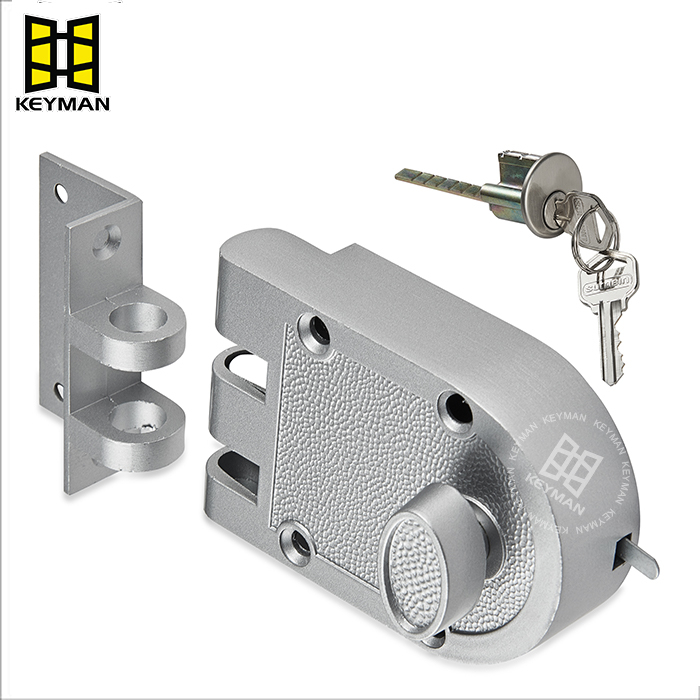 High Quality Single Cylinder Rim Lock Jimmy-Proof Deadlock Zinc Alloy Durable Anti-Theft with Keys J2661