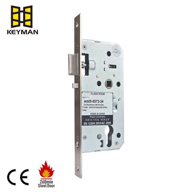 European CE Fire Rated High Security Stainless Steel Mortise Metal Door Lock Set