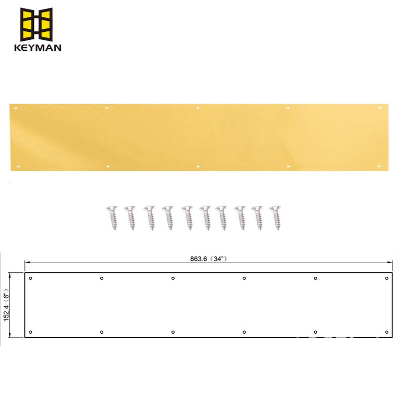 Front Door Stainless Steel 304 Bottom Kick Plate Entrance Passage Anti-kick Fire Rated Door Plate Door Hardware