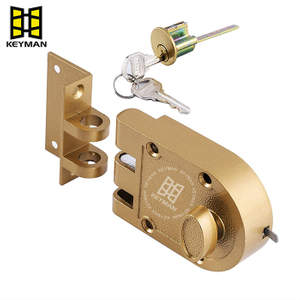 High Quality Single Cylinder Rim Lock Jimmy-Proof Deadlock Zinc Alloy Durable Anti-Theft with Keys J2661