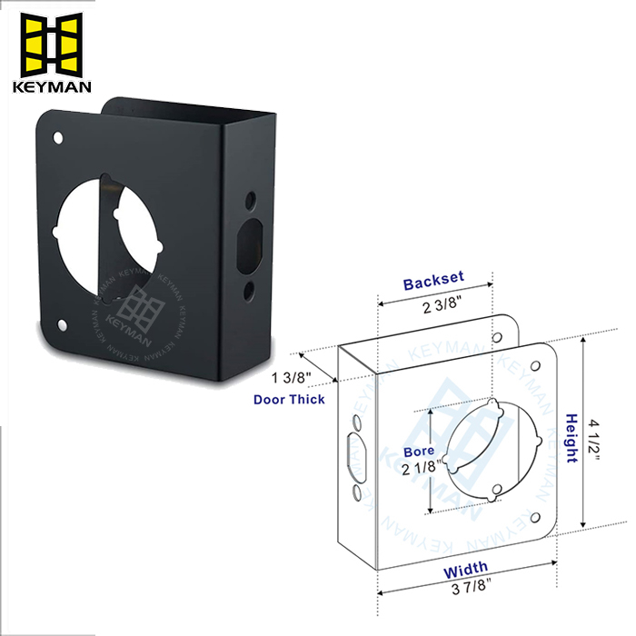 Premium Quality Black Door Lock Guard High Thickness Plate Reinforcer 
