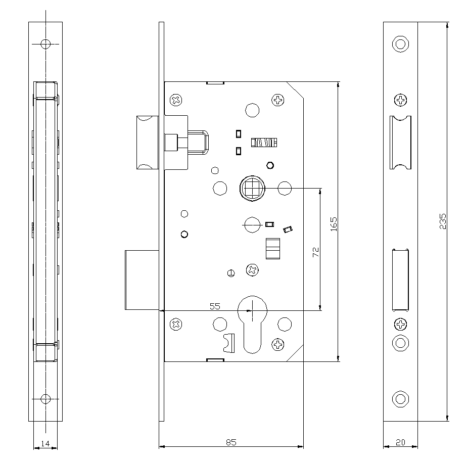 Lock Body size