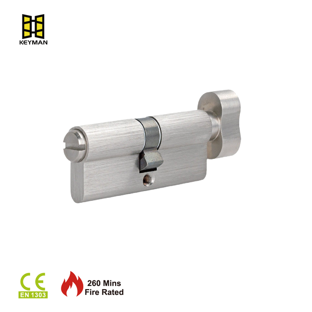 KEYMAN Double Euro Cylinder 70mm with Thumbturn for Bathroom Doors - EN 1303 High Security