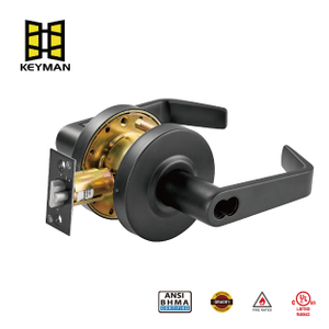 KEYMAN Heavy-Duty Grade 2 Commercial SFIC Cylinder Entry Door Lock,Black Finish
