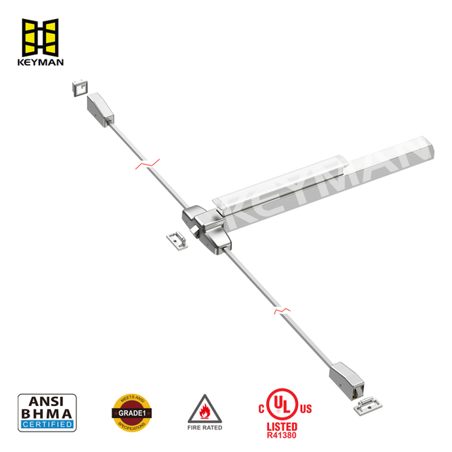 X801-M ANSI/BHMA Compliant Aluminum Exit Device – 3-Point Locking Mechanism