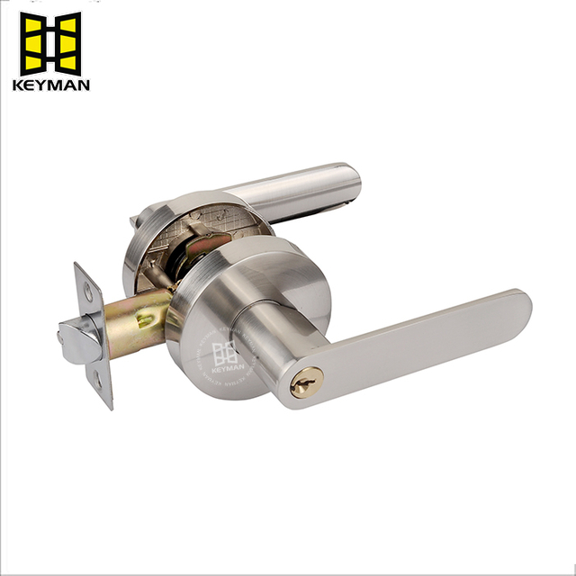 Durable Zinc Alloy Entrance Door Lockset Interior Universal Key Safety Door Lever Lock