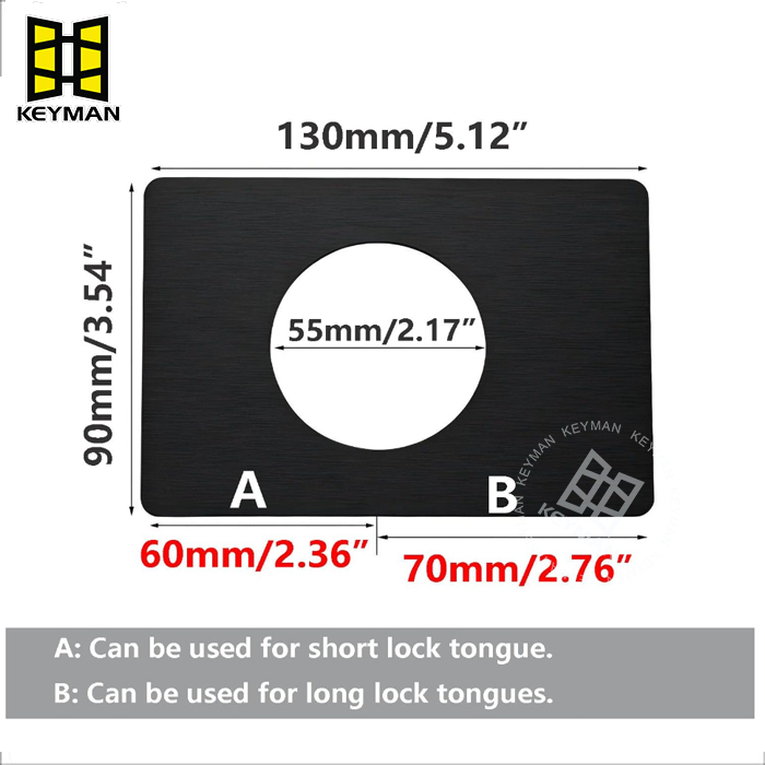 Door Handle Hole Reinforcer Plate Matte Black Door Lock Fixing Cover Filler Repair Backplate Kit 