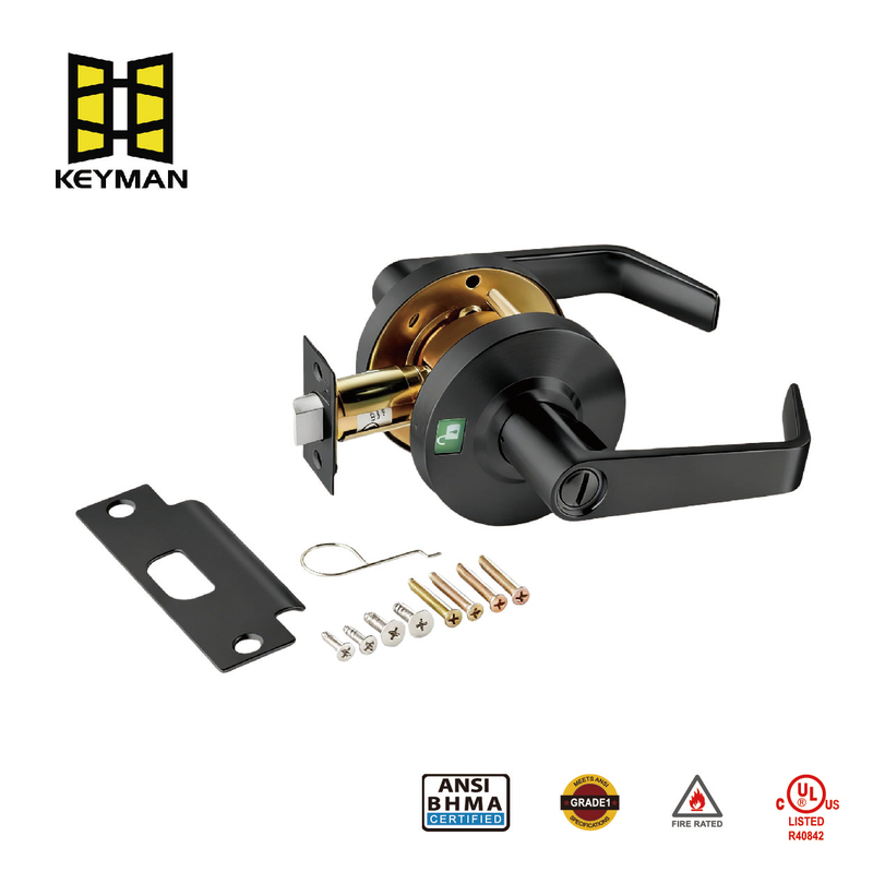 KEYMAN Commercial Door Lock Durable High Traffic Use Ideal for Commercial Bathroom Doors, Occupied Indicator, Privacy Lock,Back Finish