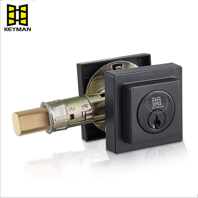 Contemporary Single Cylinder Square Deadbolt Door Lock