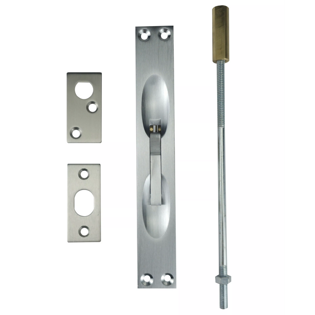 KEYMAN Standard Manual Flush Bolts with 12” Rod for Metal Door Model No. QK8008