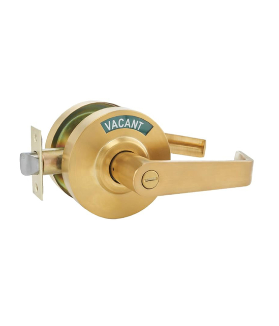 KEYMAN Commercial Grade Bathroom Indicator Door Lever Lock Finish Satin Brass