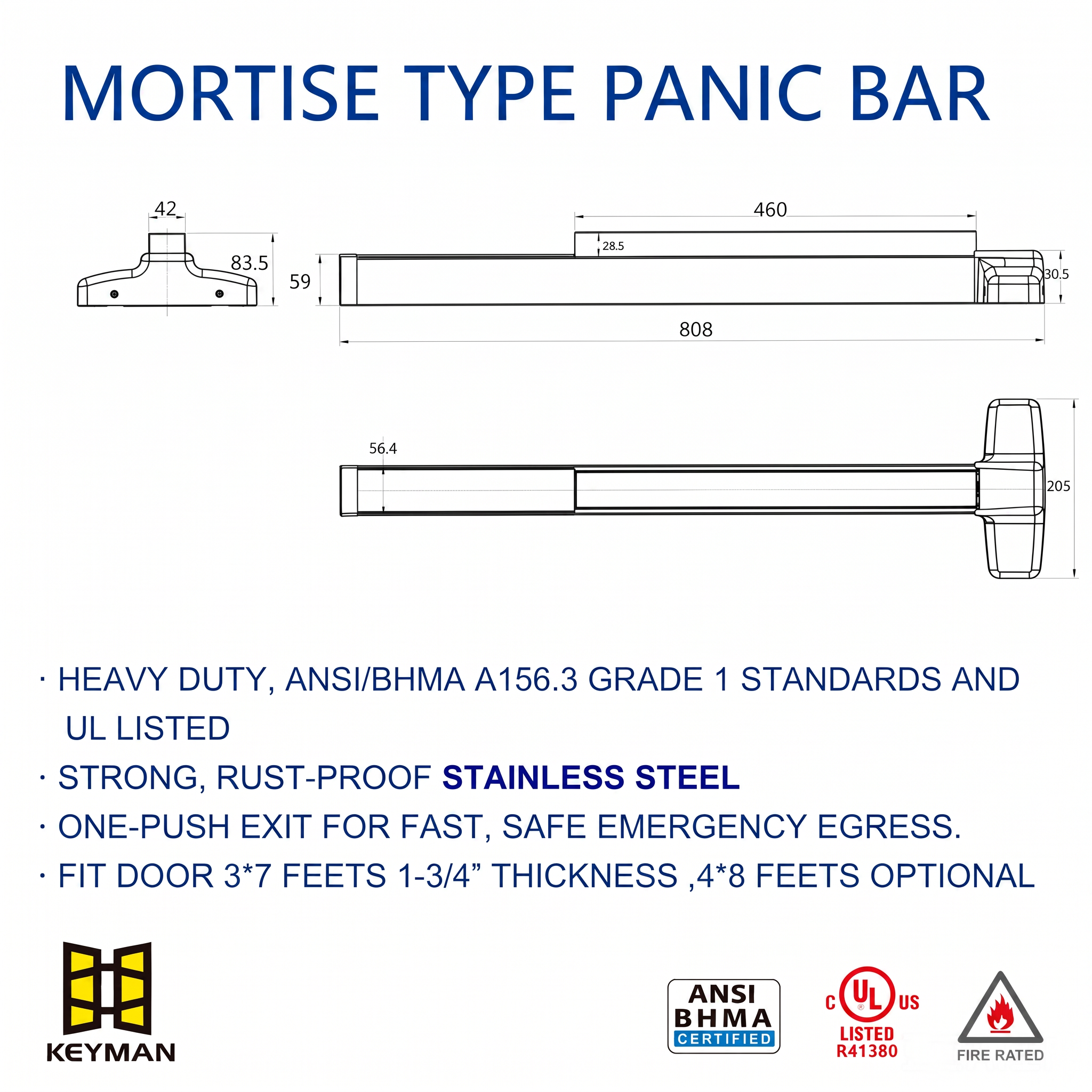 Panic Bar with Mortise Lock — How to Combine Exit Devices with Mortise Locks for Maximum Security