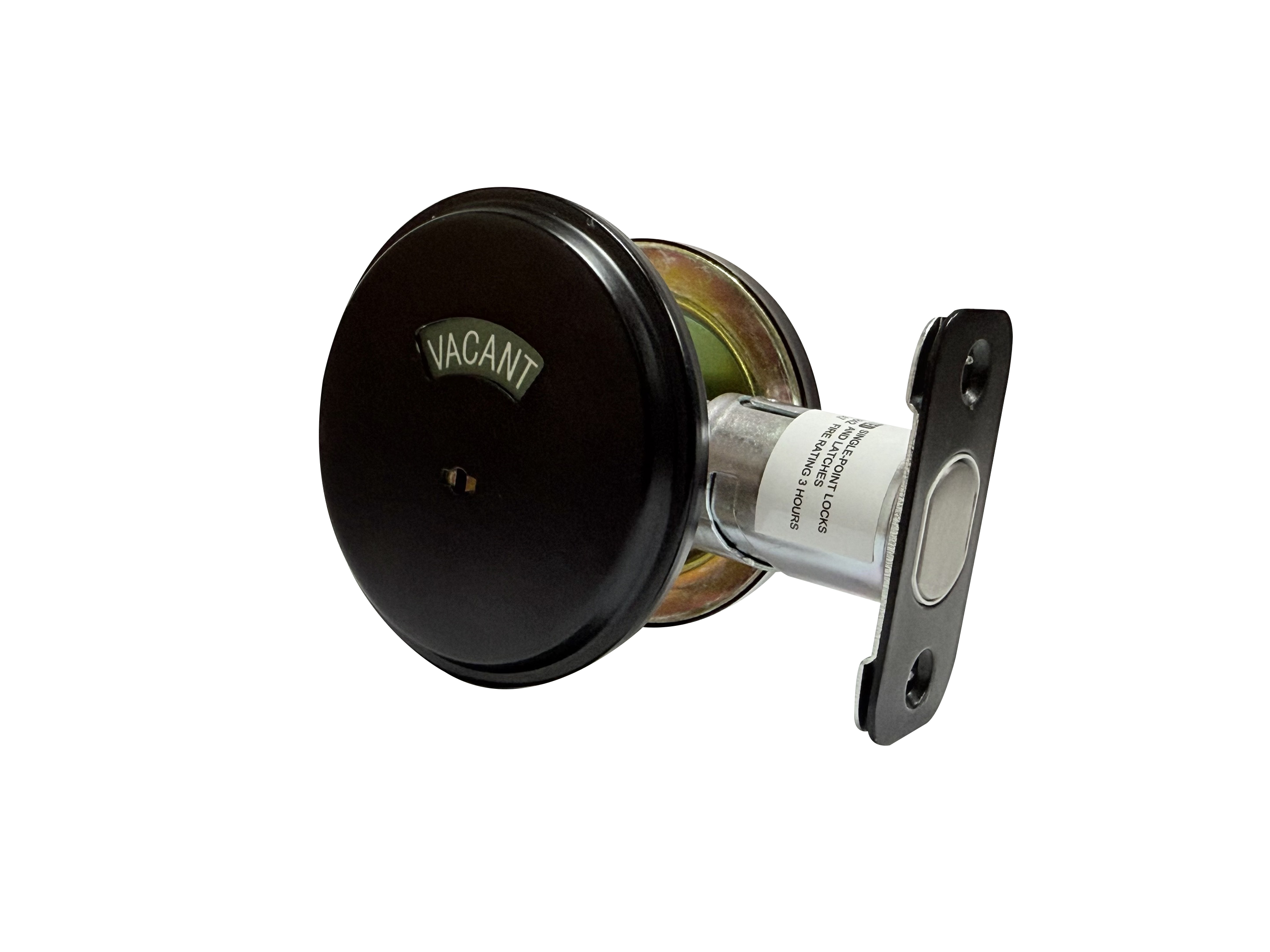 KEYMAN Commercial Deadbolt Privacy Indicator 304 Stainless Steel Lock for Bathroom Fits 1-3/8" To 1-3/4" Thick Doors Finish Black