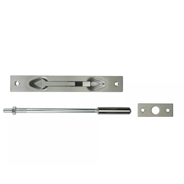 KEYMAN Standard Flip-Style Manual Flush Bolt with 12” Rod for Metal Door Model No. QK8010