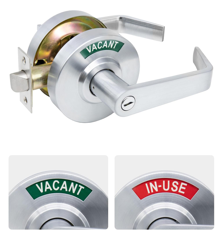 KEYMAN Commercial Grade Bathroom Indicator Door Lever Lock Finish Satin Stainless Steel