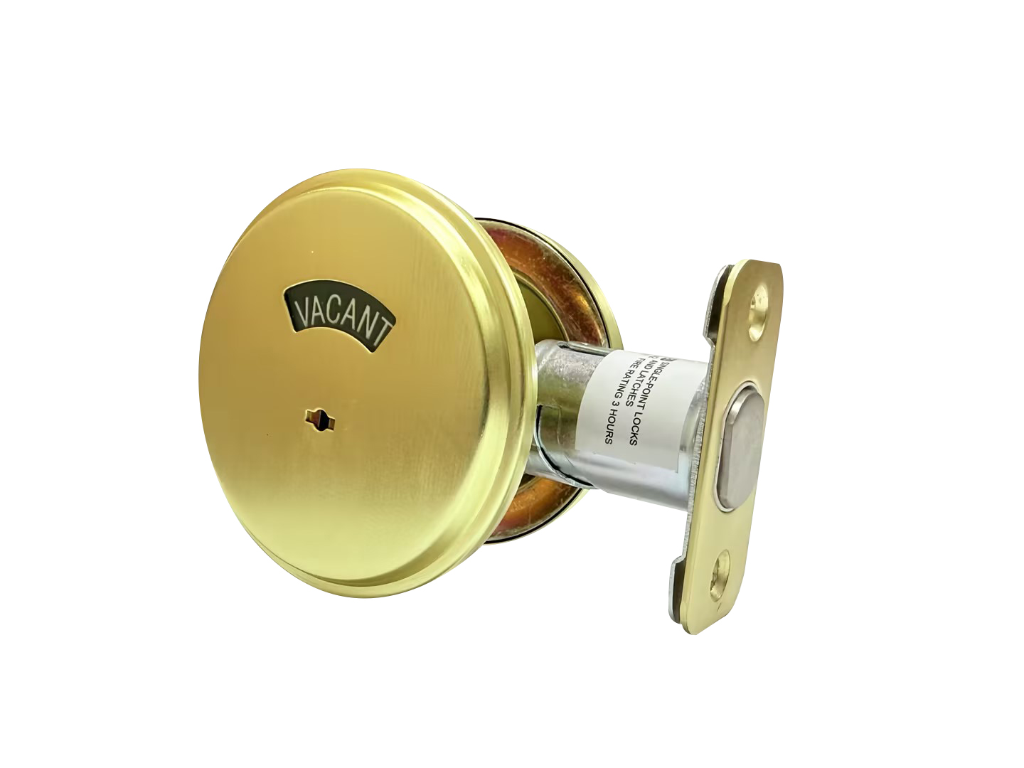 KEYMAN Commercial Deadbolt Privacy Indicator 304 Stainless Steel Lock for Bathroom Fits 1-3/8" To 1-3/4" Thick Doors Finish Satin Brass